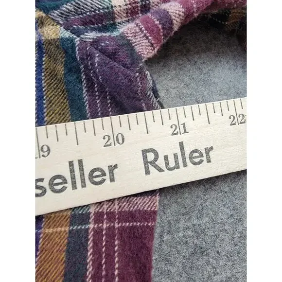 J Crew Flannel Shirt Mens Medium Multicolor Plaid Classic Fit - Picture 8 of 9